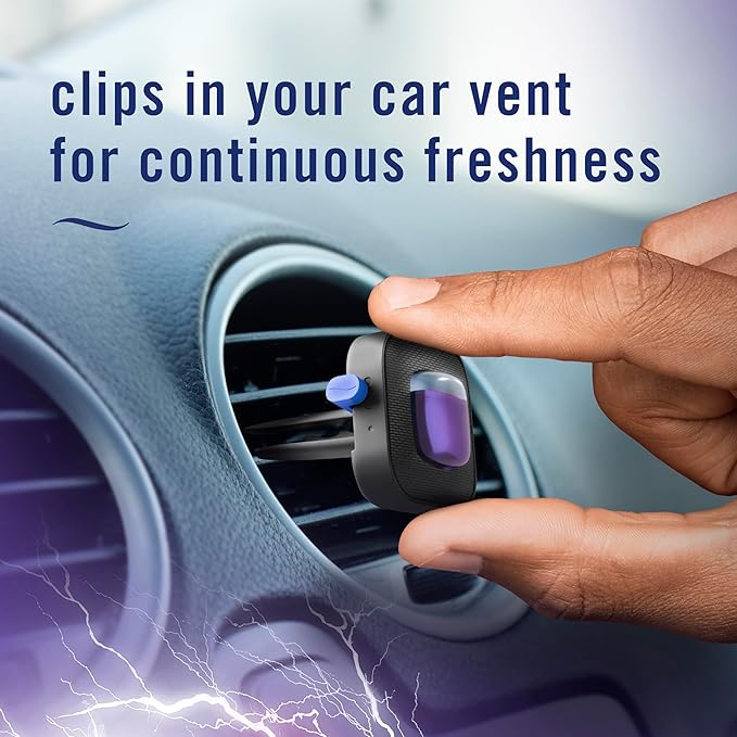 Febreze AUTO Air Freshener Odor-Fighting Automotive Vent Clip Midnight Storm Scent 8 Count