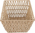 OUNONA Handwoven Trash Can Openwork Design Natural Woven Wastebasket for Home Office and Bathroom Storage