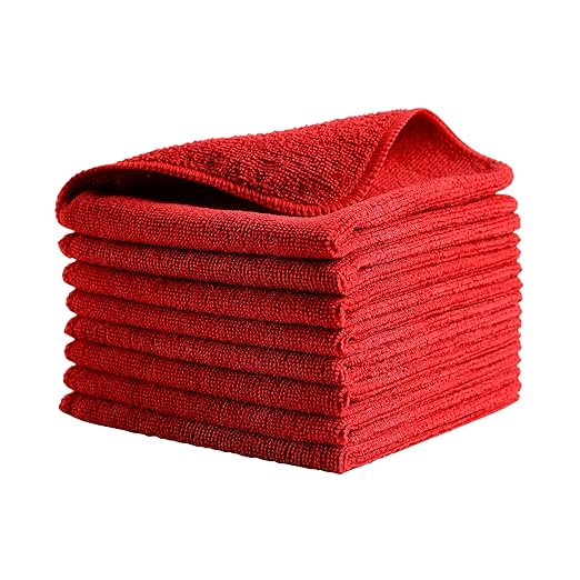 Rubbermaid Commercial Products HYGEN r-40 Recycled Microfiber Cloths 12 X 12 Red 24-Pack Durable Lint-Free Wet-Dry Cleaning for Home Applianes Cars Custodial Spaces Housekeeping Glass