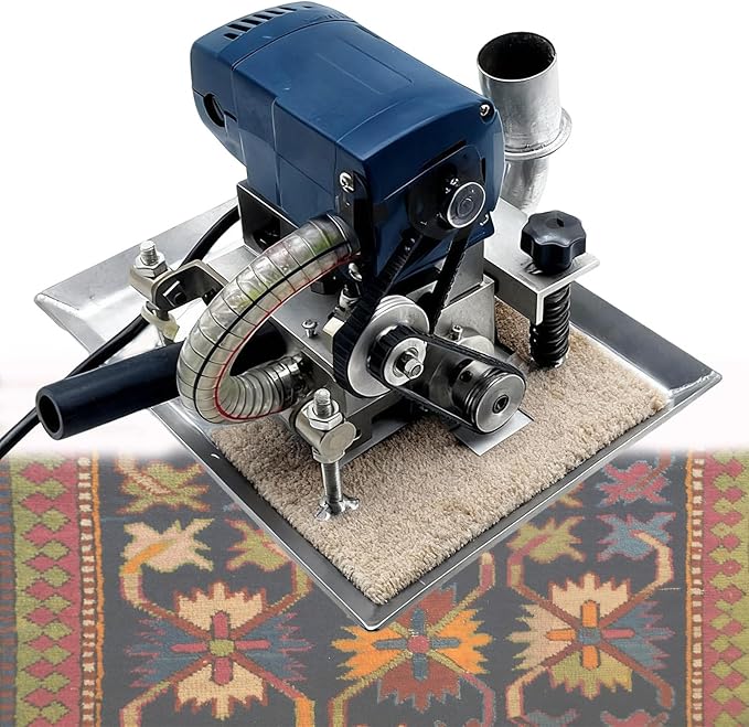 500w Handmade Rug Shearing MachinePortable Flat Carpet Trimmer3 Inch Rotating BladeAdjustable Depth for Efficient Cleaningfor Carpet and Rug Tufting