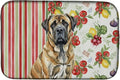 Caroline's Treasures Brindle English Mastiff Vegetables Dish Drying Mat Absorbent Dish Drying Mat Pad for Kitchen Counter Dish Drainer Mat for Countertop 14 x 21 Multicolor