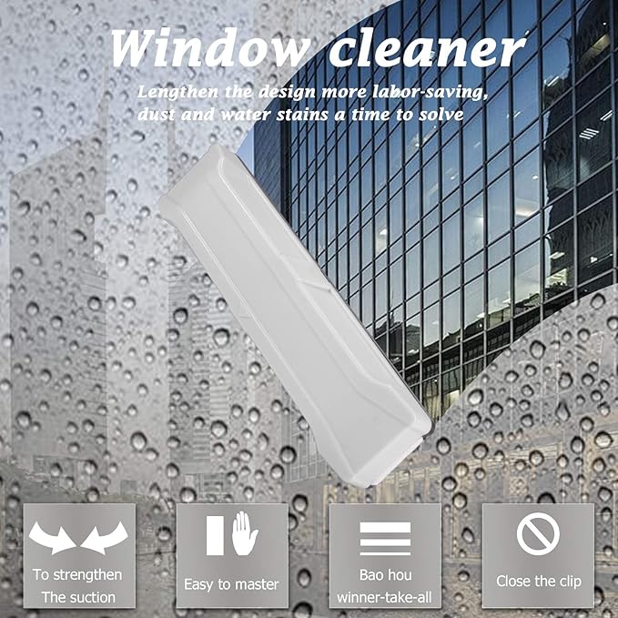 Upgrade Magnetic Window Cleaner Double Side Glass Wiper Cleaner for Single or Double Glazed Window 0.1-1.2 Indoor &amp Outdoor Glass Washing Cleaning Tool Brush (White(Single Glass 0.3-0.6))