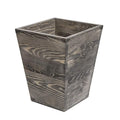 VERGOODR Farmhouse Style Wooden Square Trash Can with Decorative Metal Brackets for BedroomLiving Room Bathroom &amp OfficeWaste Bin Wastebaskets Trash bin (Rock Grey)