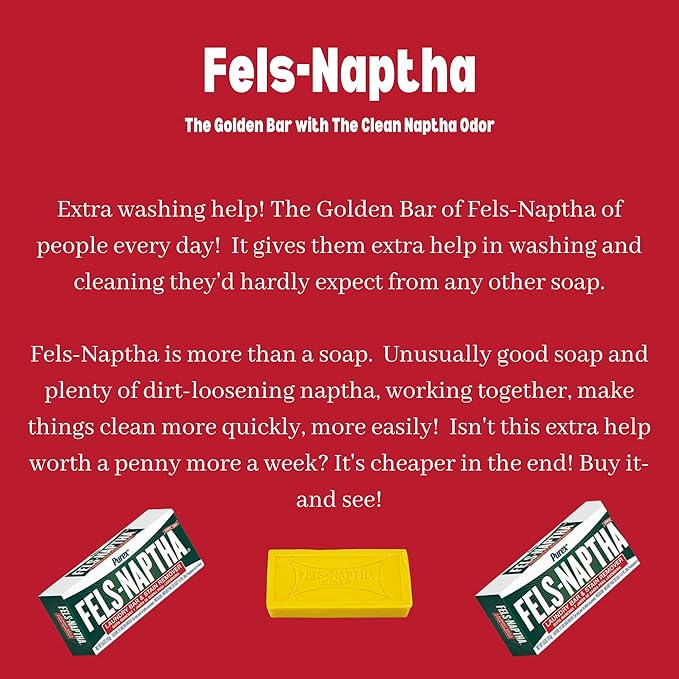Fels-Naptha Laundry Detergent Bar Soap and Stain Remover Bundle - Includes TWO Fels-Naptha Laundry Bar 1 Bamboo Soap Holder 1 Sisal Soap Bag DIY Laundry Detergent Recipe and Best uses of Fels Soap