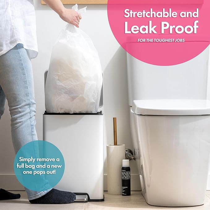 Trash Bags - Small Garbage Bags Clear Trash Can Liners for Bathroom Bins Bedroom Office &amp Kitchen Waste Multi-Purpose Household Wastebasket Cleaning Supplies - 4 Gallon Pack of 3