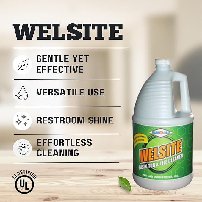 Sun-Glo Welsite Basin Tub &amp Tile Cleaner Premium Restroom Shine (4x1 Gallon Case)