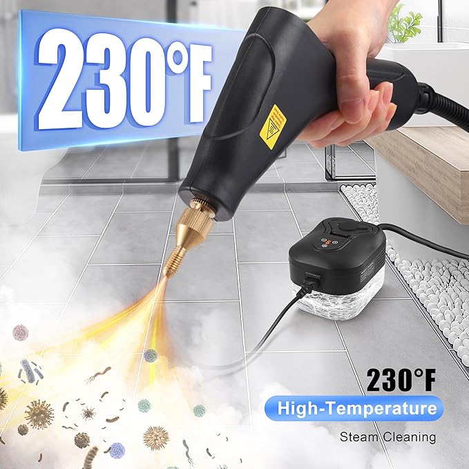 ALILYY Handheld Steam Cleaner for HomeSteamer for Cleaning40oz Water TankPortable Steam Cleaner with 13 Accessories for Home CleaningGreaseFloorCouchWindowCar SeatTileGroutBlack