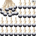 BBTO 50 Pcs Hanging Car Air Freshener Black Car Diffuser Bottles Empty Glass Perfume Bottle Freshener Diffuser Bottles Pendant for Essential Oil Fragrance Aromatherapy Ornament(Round)