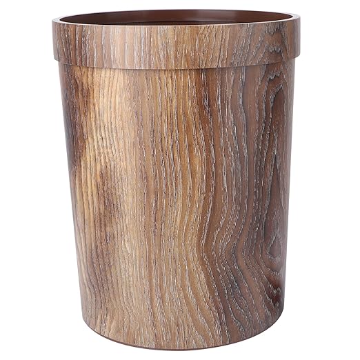 Toyvian Grain Trash Can Vintage Decorative Wastebasket for Living Room Bedroom Kitchen Capacity Stylish Design for