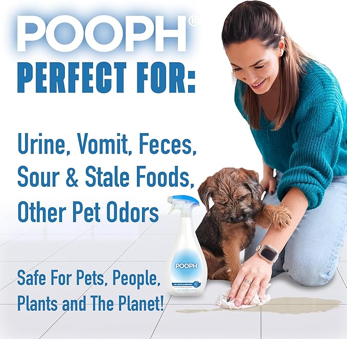 Pooph Pet Odor Eliminator 20oz Spray - Dismantles Odors on a Molecular Basis Dogs Cats Freshener Urine Poop Pee Deodorizer Natures Puppy Fresh Clean Furniture Potty Safe