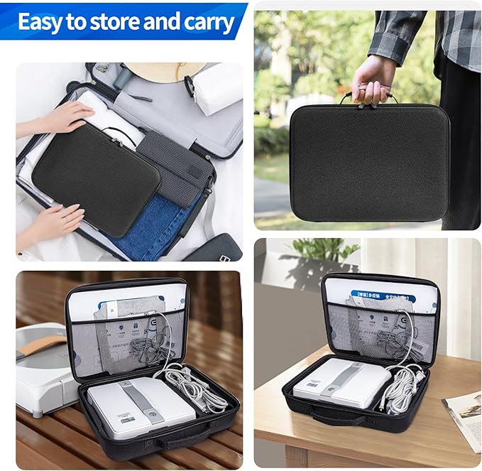 Hard Organizer Bag for Ecovacs mini window cleaning robot Protective Carrying Case(35 * 25.5 * 8.5CM/13.77 * 10 * 3.34inch) (Black)