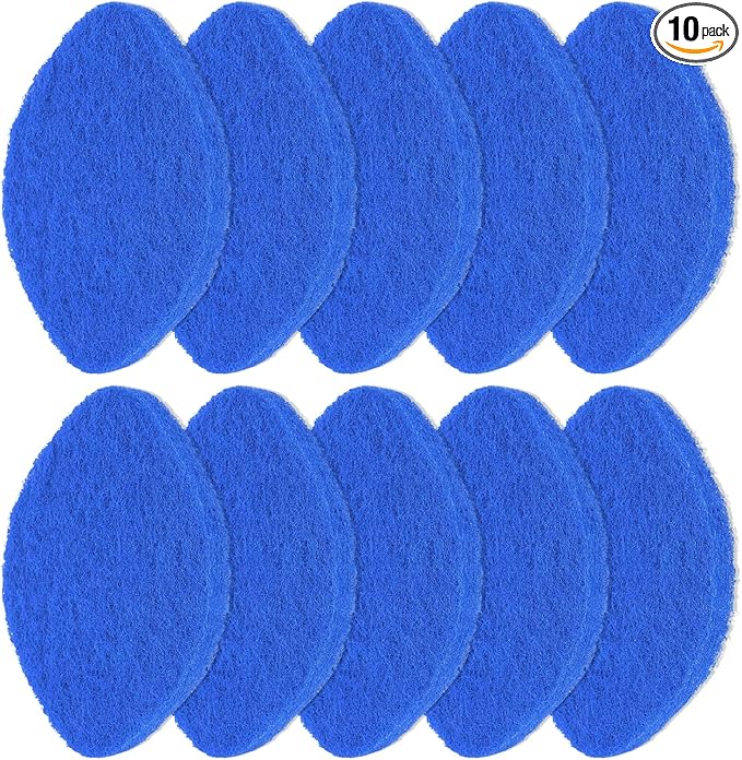 10Pcs Shower Scrubber Refill Pads Compatible with Clorox Tub &amp Tile Scrubber Durable Blue Non-Scratch Replacement Pads for Bathroom &amp Toilet Wall Floor Cleaning