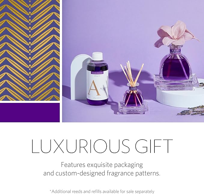 AGRARIA AirEssence Flower and Reed Diffuser Set Handmade Sola Flower Botanical Home Fragrance Set Scented Oil Reed Diffuser Gift for All Occasions