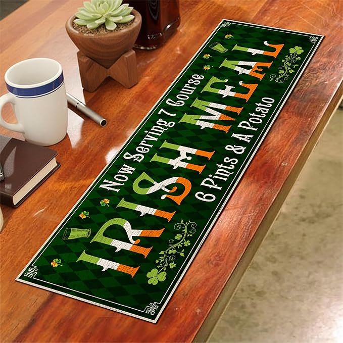 THUYPT Personalized Irish Drying Mat for St Patrick's Day Decor Irish Bar Pub Accessories Spill Mat Countertop Bar Shamrock Dish Drying Mat for Bar Counter Absorbent Coffee Maker (01)