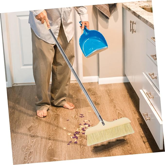 Handle Broom Soft Bristles for Efficient Home Cleaning for Hardwood Floors and Carpets and Easy to Store Cleaning Tool