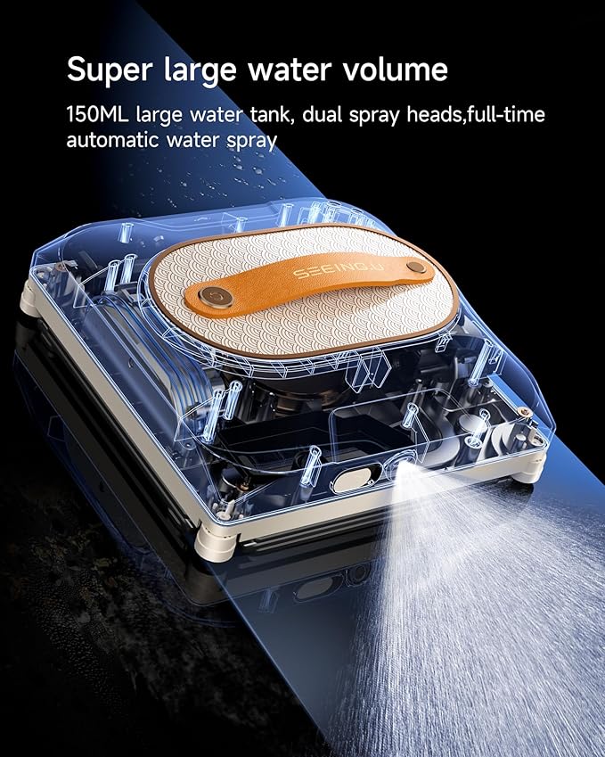 Window Cleaning Robot Window Cleaner Robot with Dual Water Spray 6000Pa Suction Power Automatic Cleaning with Intelligent Path Planning Perfect for High-Rise Windows and Glass Doors