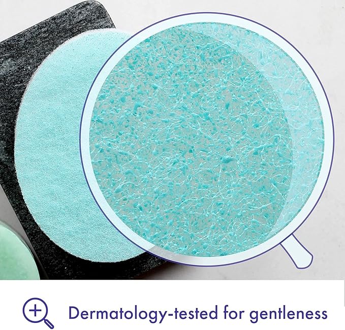 Buf-Puf Body Sponge Bath Sponge Dermatologist Developed Cleanses Skin of Dirt and Excess Oil Reusable Exfoliating 4 Count