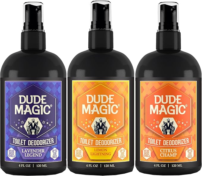 Toilet Deodorizing Spray | Natural Before You Go Toilet Spray | Pre-Poop Bathroom Odor Eliminator with Essential Oils | Travel Size Bathroom Air Freshener 4oz 3 Pack