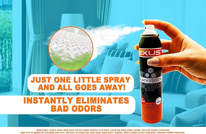 Exus Odor Eliminator &amp Air Freshener Spray For Strong Odors Use for house car bathrooms Kitchen office. Strong Air freshener can eliminate ANY SMELL. 3.0 Oz. (3 Pack - 9.0 Oz.) (Fresh Linen)