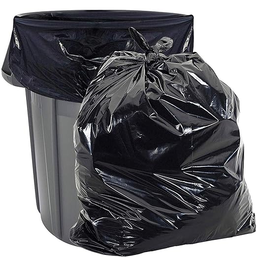 Aluf Plastics 45 Gallon 2.3 MIL Black Heavy Duty Garbage Trash Bags - 40 x 46 - Pack of 100 - For Contractor Industrial Institutional &amp Commercial