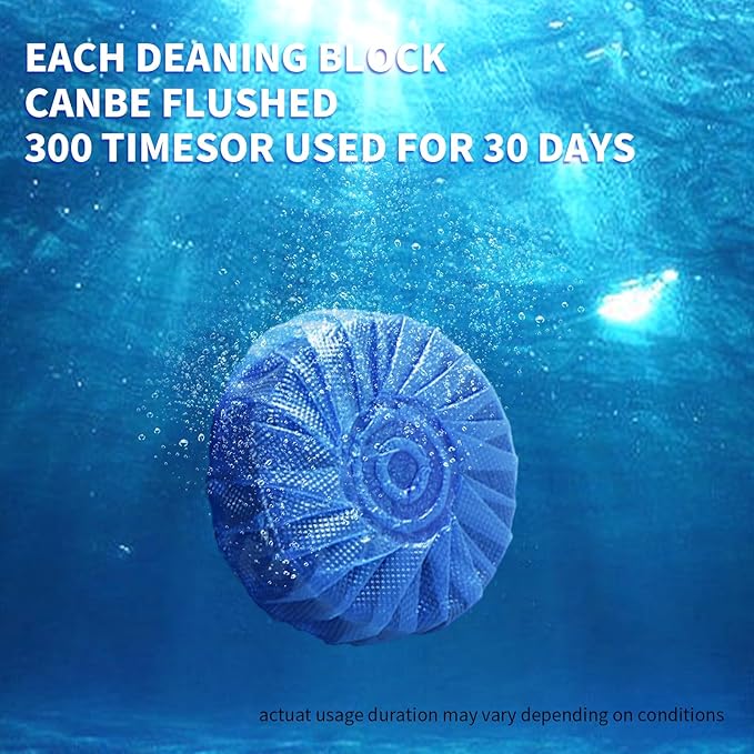 Automatic Toilet Cleaner Tablets Septic Tank Safe Removes Hard Water Rings and Stains Deodorizes Fresh Scent Toilet Tank Cleaner for Bathroom-(30 PACK)