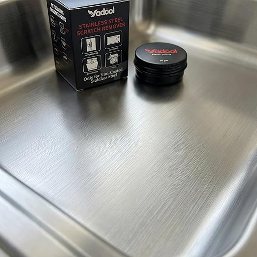Stainless Steel Scratch Remover Kit for Sink Scratch Repair &amp Polish Non-Coated Stainless Steel Only Reduces Scratches Scuffs &amp Rust Restores Brushed Finish