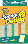 Scrub Daddy Sponge Daddy - Scratch-Free Multipurpose Kitchen &amp Dish Sponge - BPA Free &amp Made with Polymer Foam - Stain &amp Odor Resistant (4 Count)
