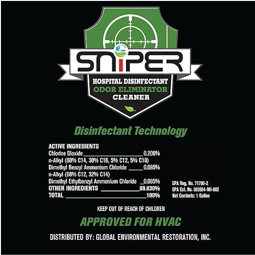 SNiPER Hospital Disinfectant Odor Eliminator &amp All-Purpose Cleaner 32 Ounce Spray and 1 Gallon Bottle Set