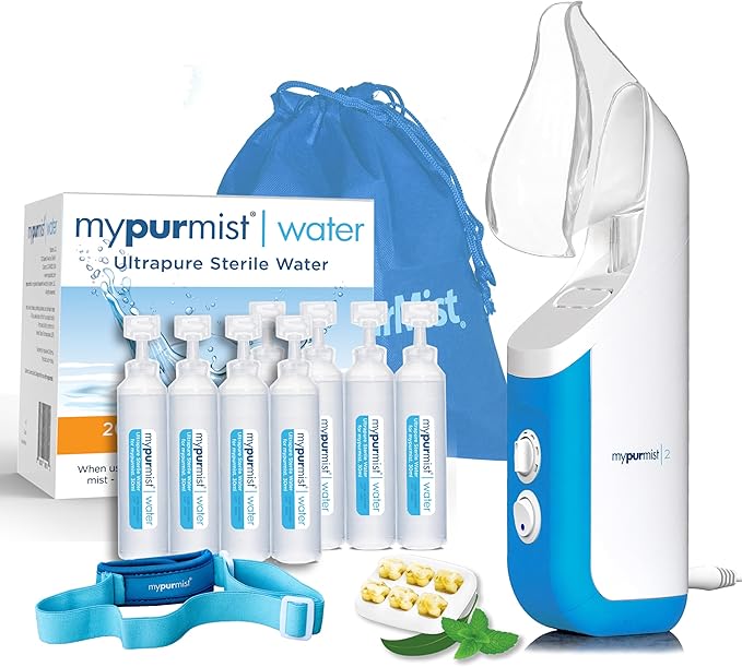 Mypurmist® Premium Value Pack - Handheld Ultrapure Instant Steam Inhaler - Fast Allergy Nasal Congestion Cold Cough Sinus Relief - Vaporizer Humidifier Steamer Voice Care