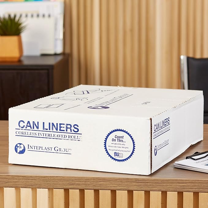 McKesson Trash Can Liners Medium Duty - Star-Sealed Bottom 12 mic - Clear 45 gal Capacity 40 in x 48 in 250 Count