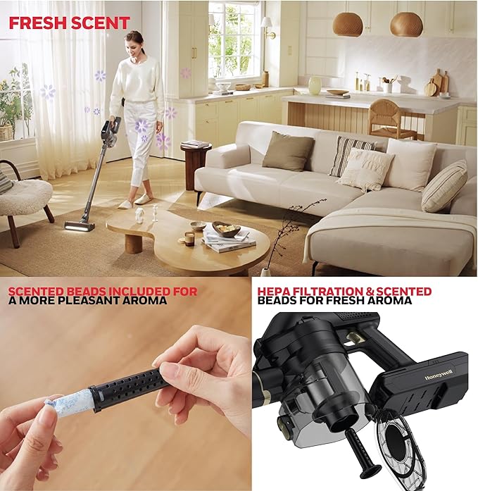 Honeywell VC16 Cordless Vacuum Cleaner Handheld + 8 Tools for Better Easier Cleaning Dark Silver