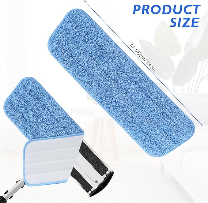 Replacement Microfiber Pad Fit for Rubbermaid Commercial 18 Inch and 17 Inch Mop - 10 Pack Wet &amp Dry Commercial Cleaning Reusable Refills Fit for Any Microfiber Flat Mop 18 17 - Trapezium