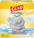Glad ForceFlex Tall Kitchen Trash Bags 13 Gallon Fresh Clean 140 Count (Package May Vary)