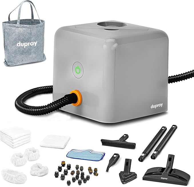 Dupray Neat Plus Steam Cleaner Multipurpose Steamer for Floors Grout &amp Upholstery Chemical-Free Cleaning Fast Heat-Up 40-Piece Accessory Kit