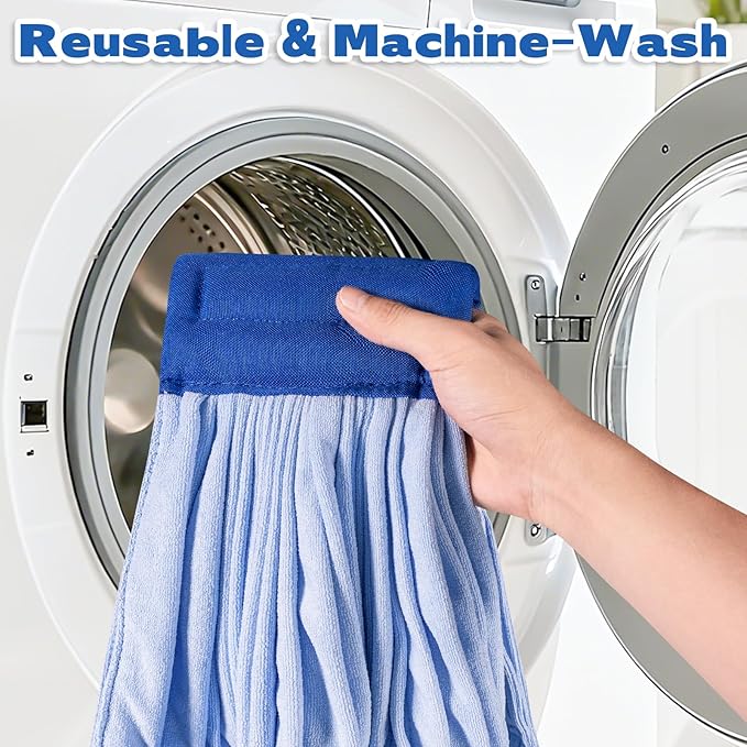 Large Microfiber Tube Mop HeadsTube Wet Mop Refill (6 inch)Blue Heavy Duty Industrial Wet Mop Head Refill Highly AbsorbentCommercial Mop Head ReplacementMachine WashableHardwood Floors(2)