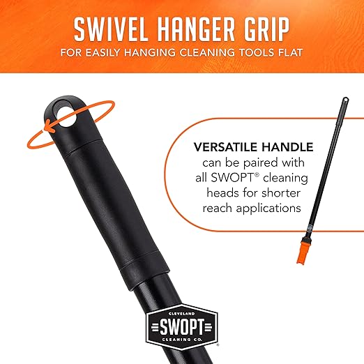 SWOPT 12” Upright Dustpan Standard Combo – Ergonomic Design Eliminates Need to Bend While Cleaning – Interchangeable with All SWOPT Cleaning Products