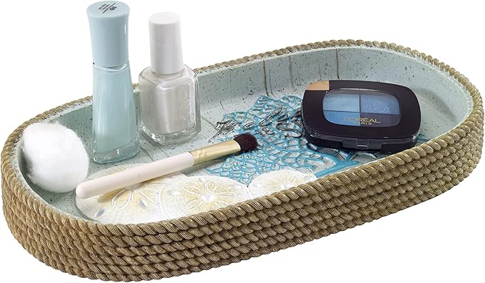 Avanti Linens - Vanity Tray Guest Bathroom Essentials Coastal Inspired Home Decor (Beachcomber Collection)