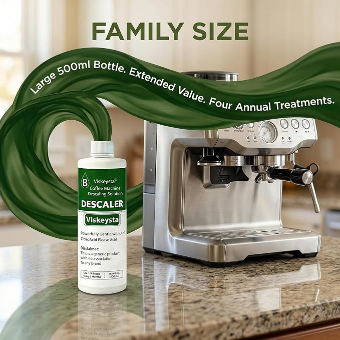 Descaling Solution for Black+Decker Coffee Makers 16.9 fl oz (500ml) Descaler Liquid 4 Uses Citric Acid Formula
