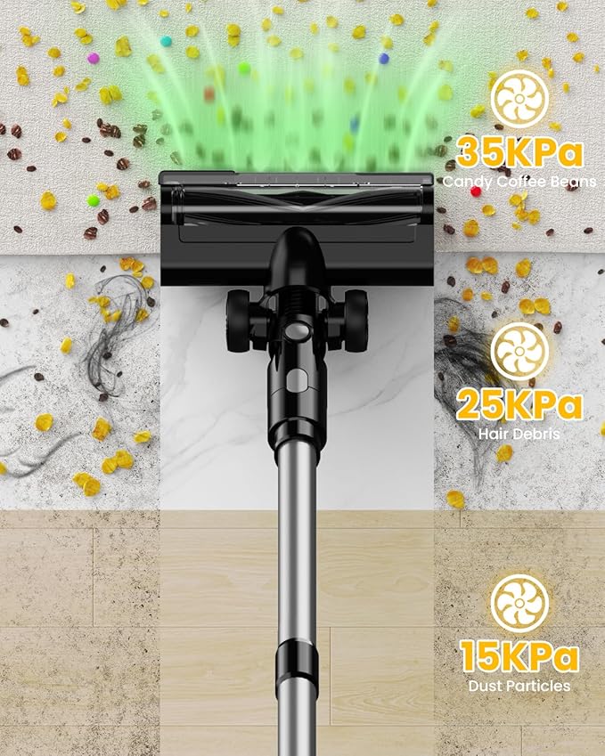 Cordless Vacuum Cleaner for DeWalt 20V Battery 7-in-1 Lightweight Stick Vacuum with HEPA Filter 35KPA Suction 350W Brushless Motor 3 Modes for Carpet Floor Car (Battery Not Included)
