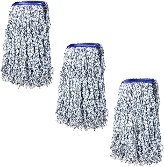 KLEEN Handler Cut End Finish Mop | 1.25 Universal Headband Maximum Absorption Finishing Mop Pack of 3