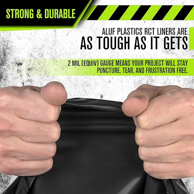 Heavy Duty 33 Gallon Trash Bags (Huge 400 Ct. /w Flap Ties) - 2 MIL equiv. Thick Gauge Large Black Plastic Garbage Liners for Kitchen Home. Outdoor Lawn Yard Contractors Brute/Rubbermaid cans