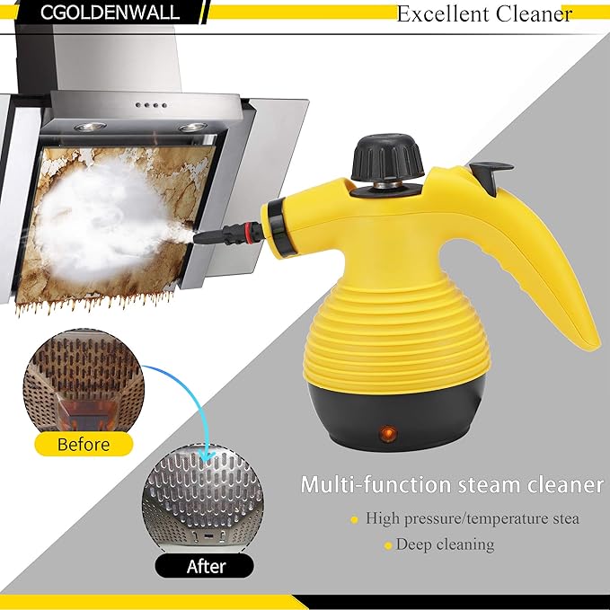 CGOLDENWALL Handheld Steam Cleaner Pressurized steamer Portable Cleaning Machine for Stubborn Stains Removal Multi-Purpose Cute Household Cleaning Machine