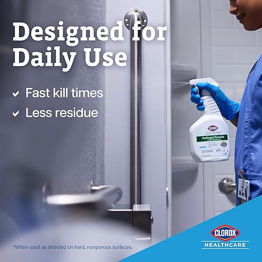 Clorox Healthcare Hydrogen Peroxide Cleaner Disinfectant Refill Bleach Free 128 Fluid Ounces (Package May Vary)