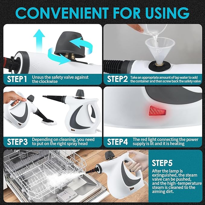 Steammaster Pro Handheld Steam Cleaner 10 In 1 Handheld Pressure Multi Purpose Cleaner Home Use (Blue)