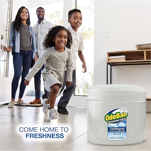 OdoBan OdoMagnet Odor Eliminating Gel Crystals 4-Pack 14 Ounces Each Fresh Air Scent