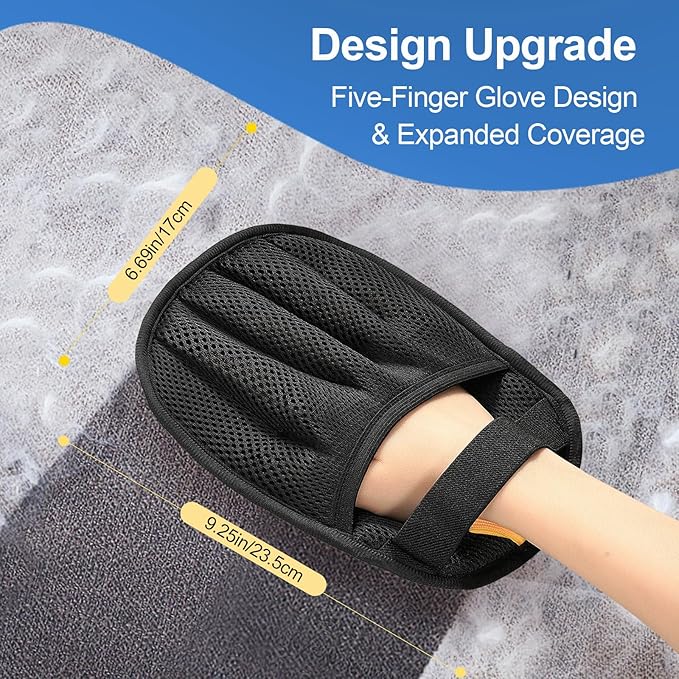 2Pcs Pet Hair Removal Glove for Cats &amp Dogs 2025 Newly Upgraded Five-Finger Electrostatic Pet Hair Gloves Reusable Pet Hair Remover Tool for Laundry Couch Carpet Car Seat