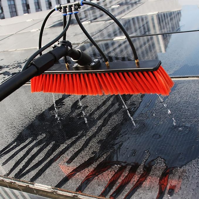 Window Cleaning Pole 12-39ft Outdoor Water Fed Telescopic Brush Extendable Cleaner Conservatory Roof for Photovoltaic Panel Cleaning Trucks Windows12FT/3.6M