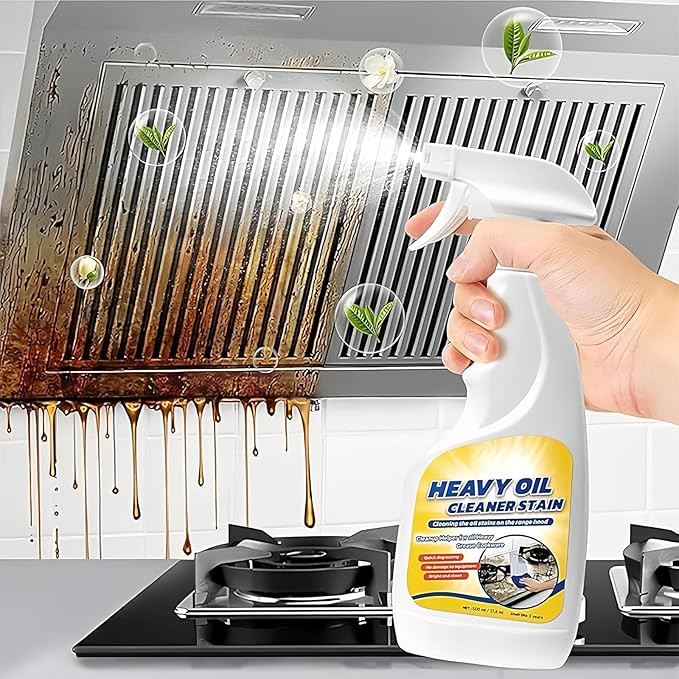 Heavy Oil Cleaner Stain Multi Purpose Cleaner for Kitchen Use Multi Surface Oil and Grease Remover for Oven Stove Range Hood Sink and Appliances (1PCS)