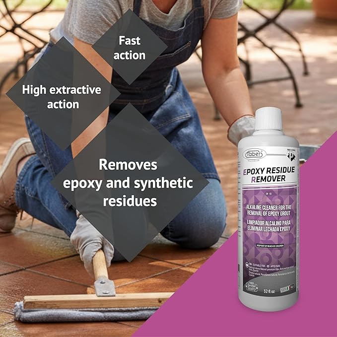 FABER Epoxy Residue Remover Alkaline Cleaner (950mL) Removes Epoxy Grout Residue and Film Paint and Other Synthetic Residue