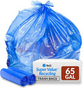 Reli. SuperValue 65 Gallon Recycling Bags | 50 Count | Blue Trash Bags | Made in the USA